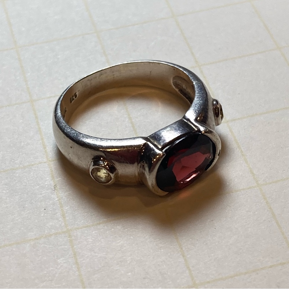 Boma Garnet and Citrine Sterling Ring